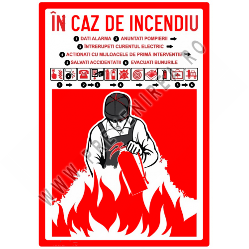 Semn pentru caz de incendiu si anuntarea pompieri