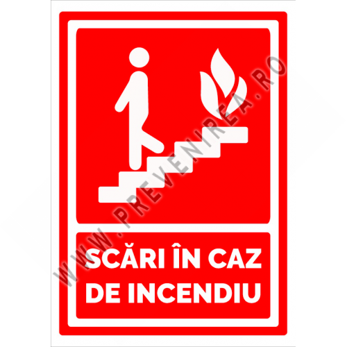 Semn pentru scari in caz de incendiu