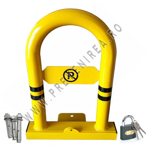 Blocator galben manual pentru loc de parcare – Protecție sigură și acces controlat
