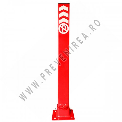Stalp rosu cu sisteme fixe de parcare