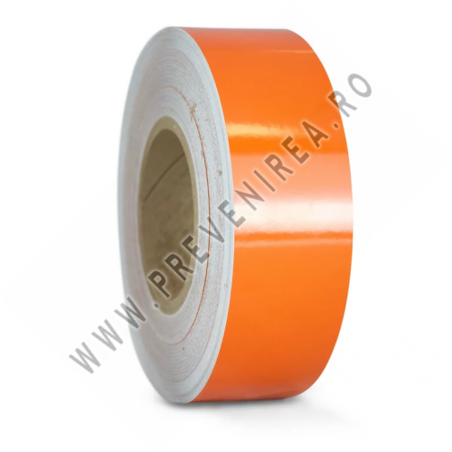 Bandă Reflectorizantă Portocalie pentru Bariere și Stâlpi – Rezistentă și Ușor de Aplicat