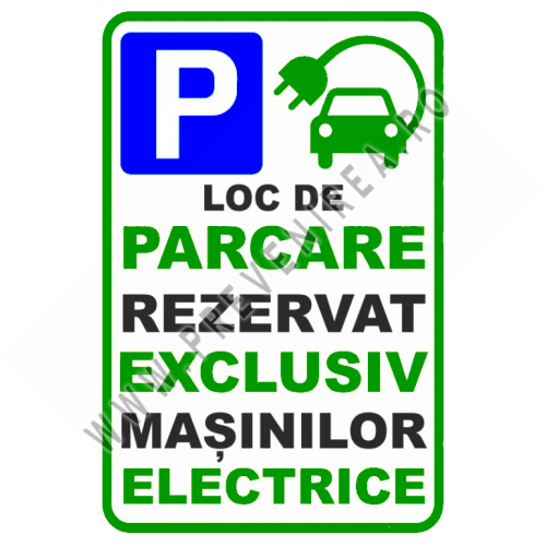 Placuta pentru parcare masinilor electrice