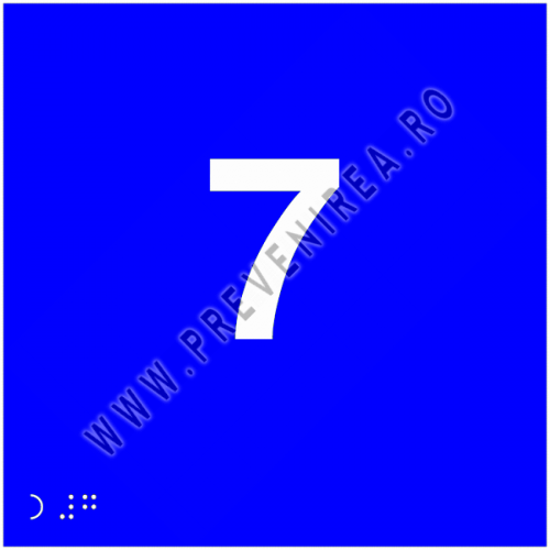 Plăcuță Braille Numărul 7 – Semnalizare Tactilă și Personalizată pentru Numere și Cifre