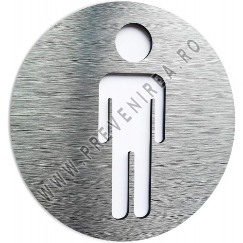 Semn din aluminiu pentru toaletă barbati pentru baie