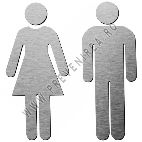 Set de figurine decorative pentru semne de baie pentru bărbați și femei din aluminiu