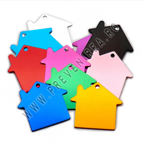Etichete din Aluminiu în Formă de Casă – Personalizate și Versatile