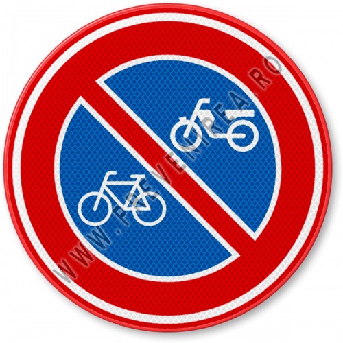 Semn din aluminiu de circulatie interzicere biciclete si mopedelor