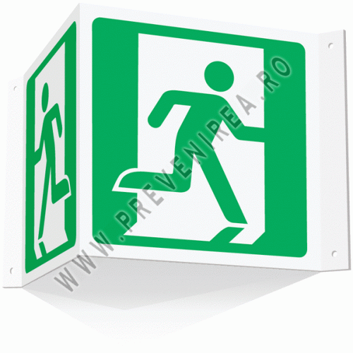 Plăcuță Dublă cu Două Fețe și Prindere Laterală pentru Ieșire – Semnalizare Vizibilă Plăcuță Dublă cu Două Fețe și Prindere Laterală pentru Ieșire – Semnalizare Vizibilă