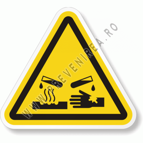 Etichetă Standard pentru Substanțe Corozive – Pentru Industrie și Laborator