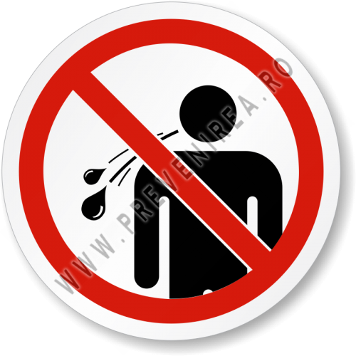 Etichetă „Fără Scuipat” – Interzis Persoanelor cu Răceală, Gripă sau Bolnave