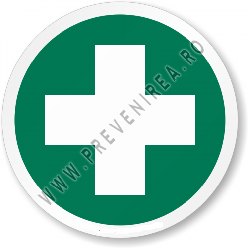 Etichetă Loc Prim Ajutor – Semnalizare Sigură și Vizibilă pentru Companii și Spații Publice