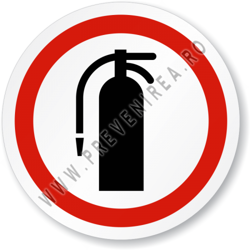 Etichetă Simbol Extinctor – Respectă Normele de Siguranță și Prevenire Incendii