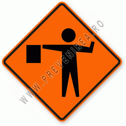 Etichetă Șantier În Lucru – Semnalizare Rutieră Vizibilă și Sigură