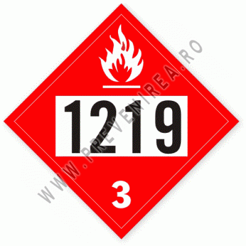 Etichetă ADR 1219 Alcool Izopropilic – Conformă Transport Rutier Mărfuri Periculoase