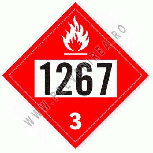 Etichetă Pericol ADR UN 1267 Petrol Brut – Conform Reglementărilor Transport Rutier
