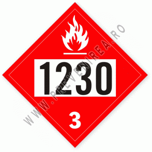 Etichetă ADR UN 1230 Methanol – Marcaj Oficial pentru Transport Rutier