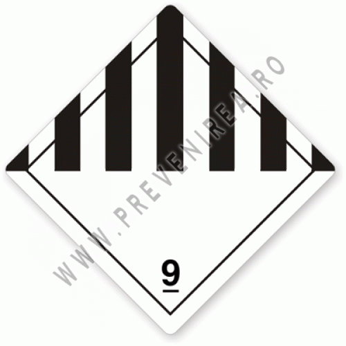 Etichetă ADR Clasa 9 – Diverse Mărfuri Periculoase | Siguranță și Conformitate Transport