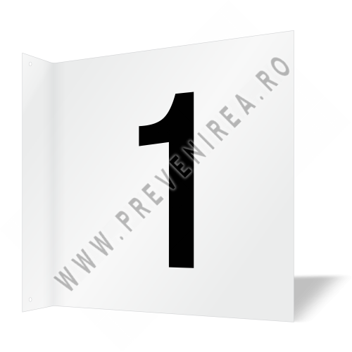 Semn de culoare proiectat numărul 1 faţă verso