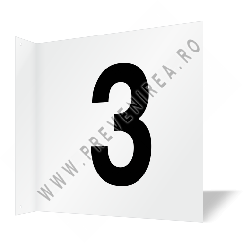 Semn de culoare proiectat numărul 3 fata verso