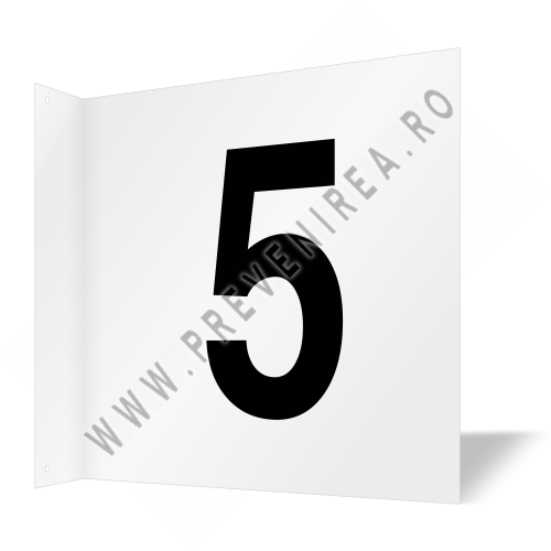 Semn de culoare proiectat numărul 5 fata verso