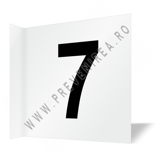 Semn de culoar proiectat numărul 7 fata verso