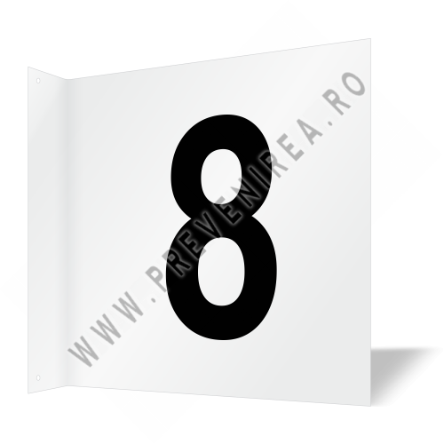 Semn de culoar proiectat numărul 8 fata verso