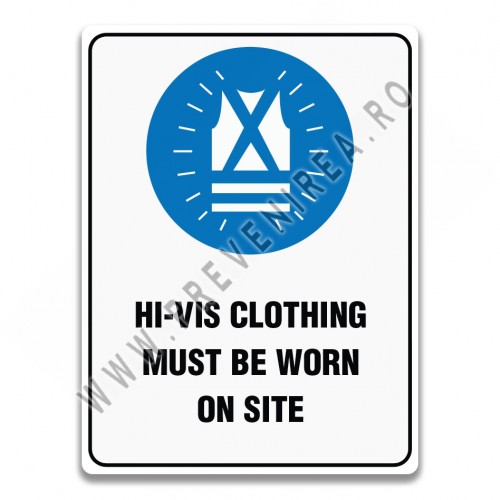 Indicator Îmbrăcăminte Hi-Vis obligatorie pe șantier