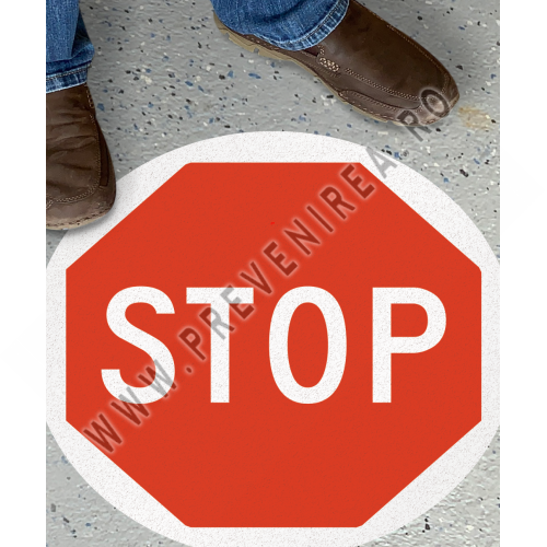 Semn stop de oprire pentru podea