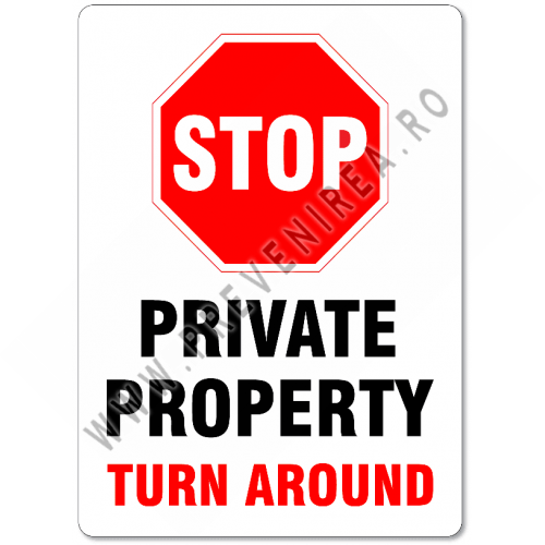 Stop private property turn around Stop private property turn around