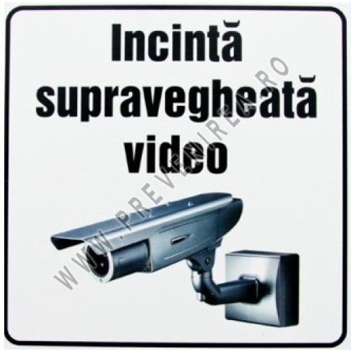 Indicator Incintă Supravegheată Video – Semn Avertizare Supraveghere CCTV pentru Siguranță