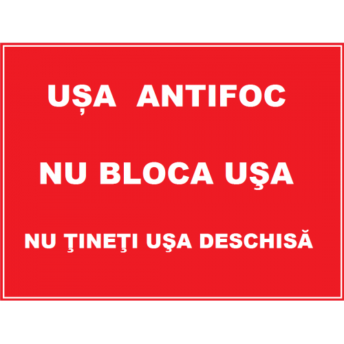 Placuta pentru usa antifoc