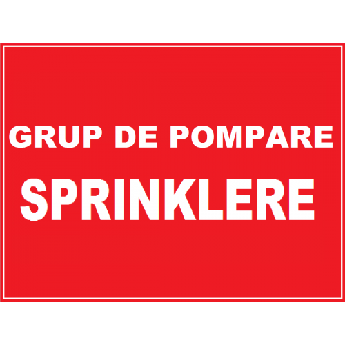 Placuta pentru  grup de pompare incendiu sprinklere