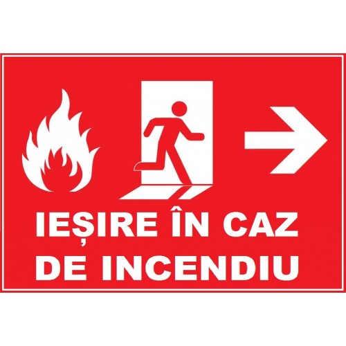 Placuta pentru iesire in caz de incendiu cu sageata in dreapta