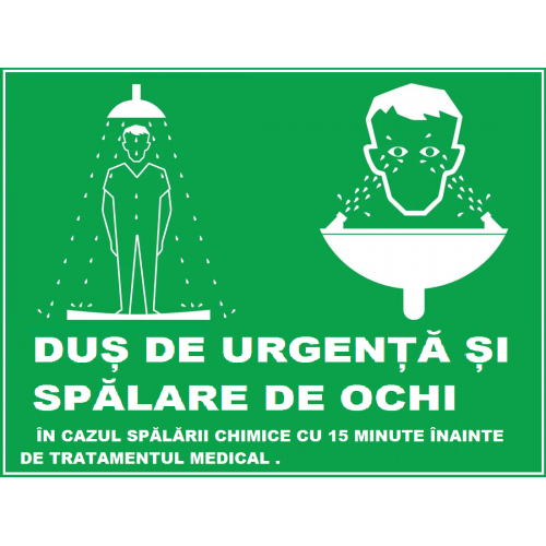 Placuta pentru dus de urgenta si spalare de ochi