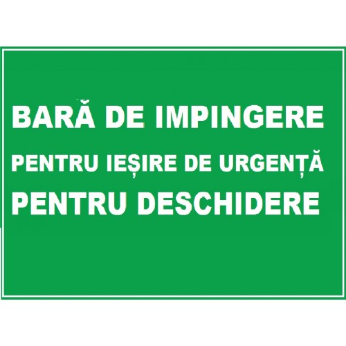 Placuta pentru bara de impingere pentru iesire de urgenta