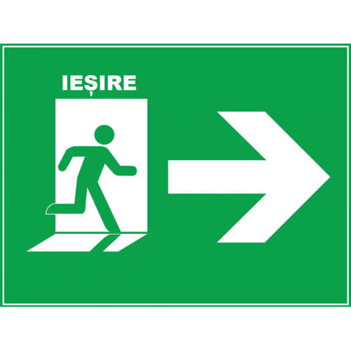 Placuta pentru iesire de siguranta cu directia la dreapta