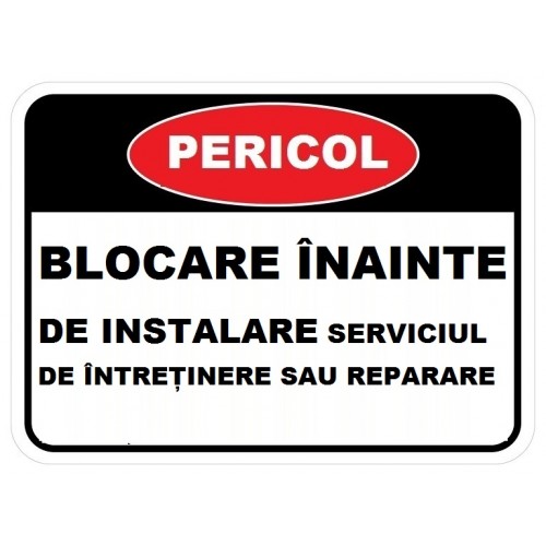 Placuta blocare inainte de instalare serviciul de intretinere sau reparare Placuta blocare inainte de instalare serviciul de intretinere sau reparare