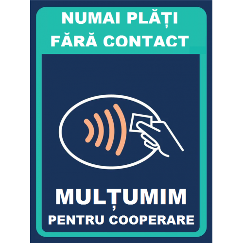 Placuta numai plati fara contact plata cu card