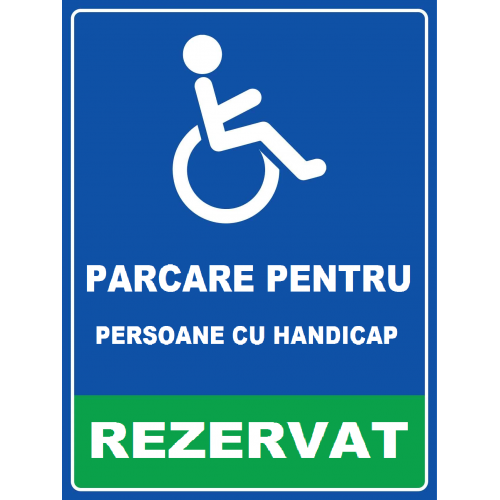 Placuta reflectorizanta parcare pentru persoana cu handicap rezervat