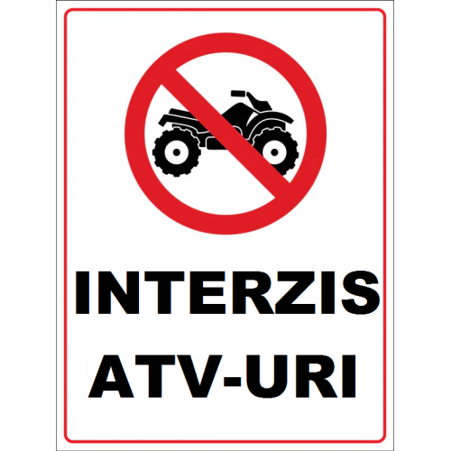 Placuta interzis atv-uri