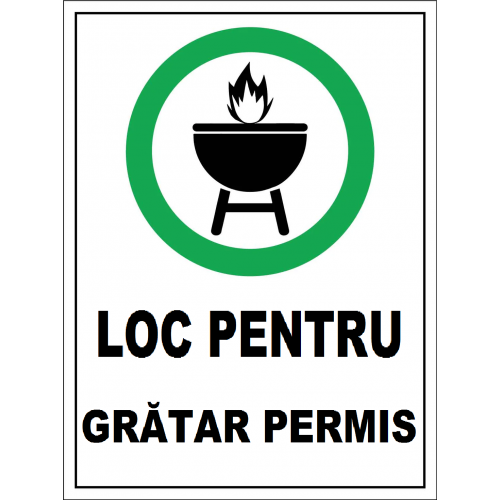 Placuta pentru loc pentru gratar permis