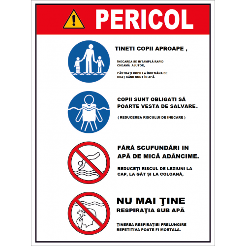 Placuta pentru bazine de inot