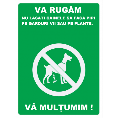Placuta pentru parcuri interzis la caine sa faca nevoile Placuta pentru parcuri interzis la caine sa faca nevoile