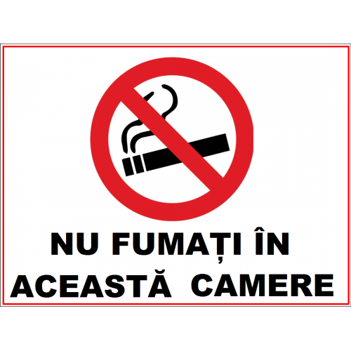 Placuta nu fumati in aceasta camera Placuta nu fumati in aceasta camera