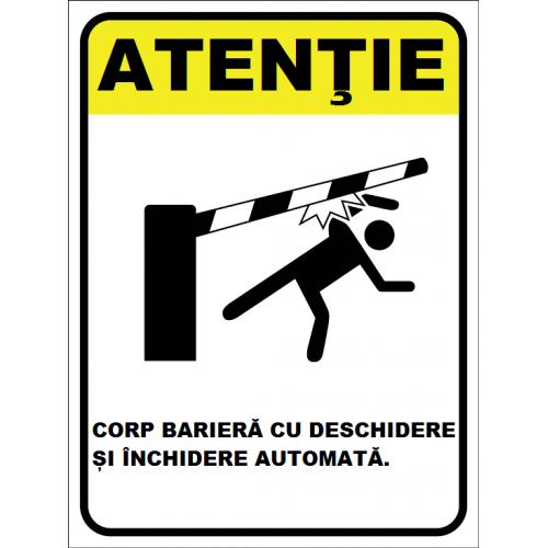 Placuta pentru corp bariera cu deschidere si inchidere automata Placuta pentru corp bariera cu deschidere si inchidere automata