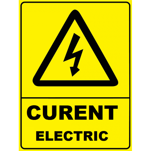 Placuta de avertizare pentru curent electric Placuta de avertizare pentru curent electric