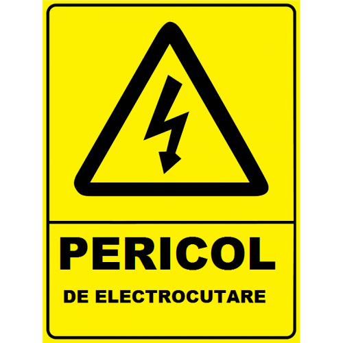 Placuta de avertizare pentru pericol de electrocutare Placuta de avertizare pentru pericol de electrocutare