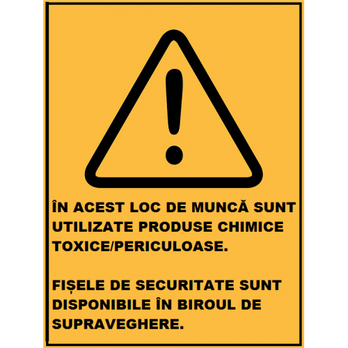 Placuta pentru lucru cu produse periculoase chimice si toxice Placuta pentru lucru cu produse periculoase chimice si toxice