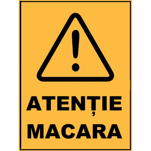 Placuta atentie macara Placuta atentie macara
