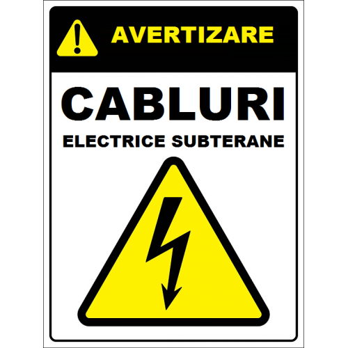 Placuta de avertizare pentru cabluri electrice subterane Placuta de avertizare pentru cabluri electrice subterane